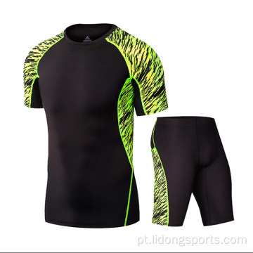 Roupas de ginástica homens curvo bainha esporte t-shirt